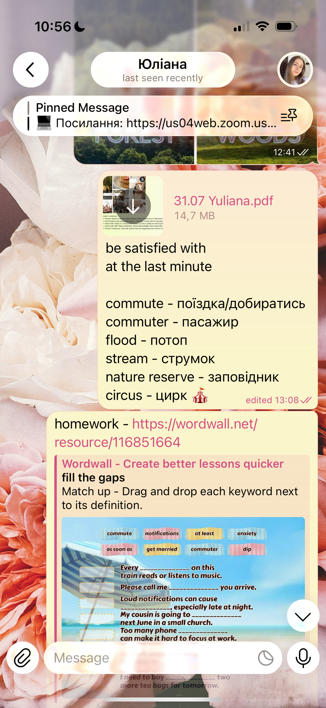 Telegram чат з лексикою рівня B1-B2